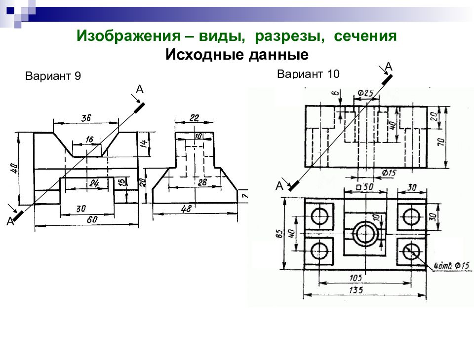 Разрезы и сечение на чертеже