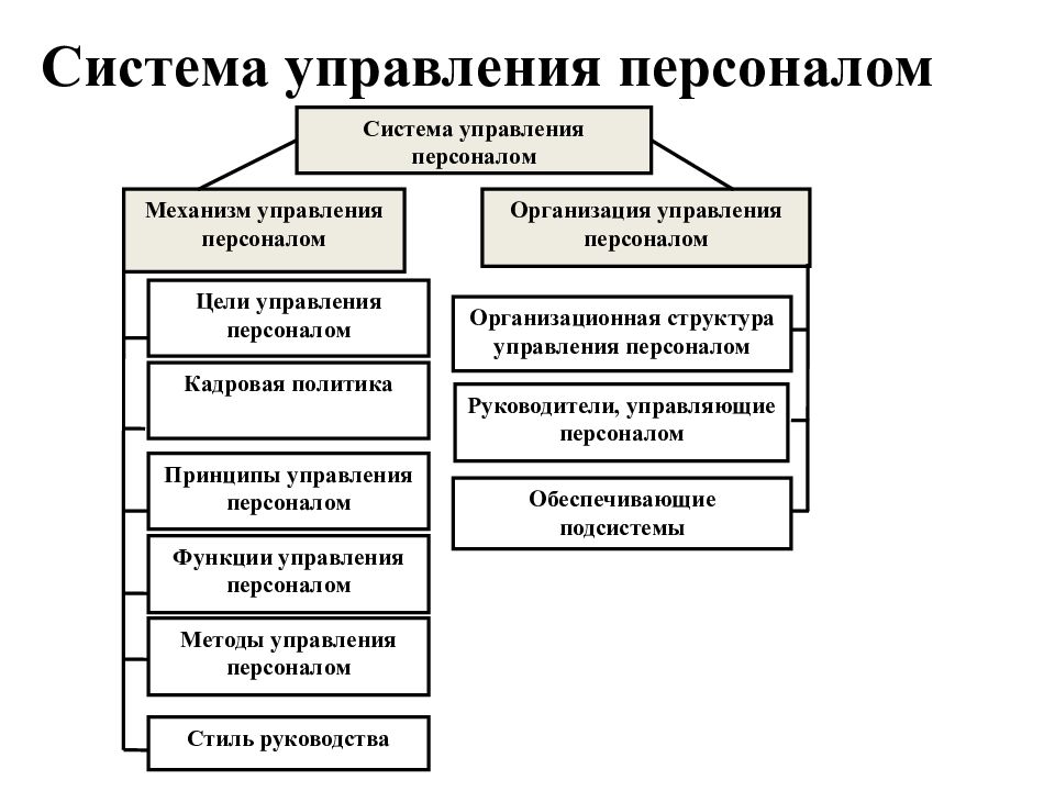 Схема управления персоналом организации