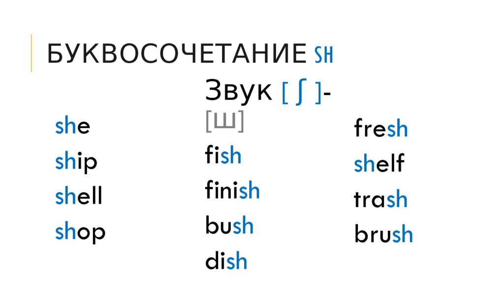 Буквосочетание SH
