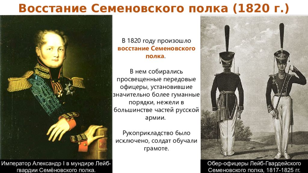 1 годы восстания. Восстание семёновского полка 1820. Восстание солдат в Гвардейском Семеновском полку. Александр 1 восстание Семеновского полка. (Восстание в Семеновском полку 1820 г..