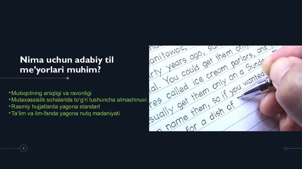 Nima uchun adabiy til me’yorlari muhim ?