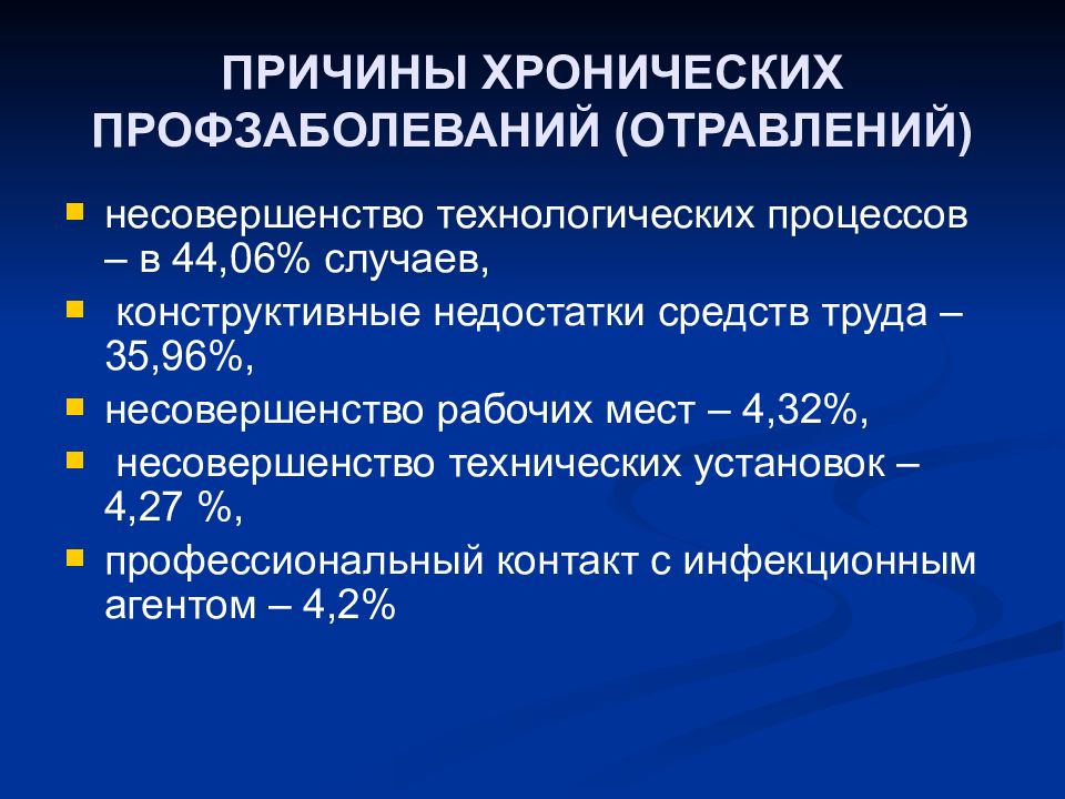 Хронические заболевания при которых. Причины острого профессионального заболевания.. Причины хронического профессионального заболевания. Причины отравления. Причины хронических отравлений.