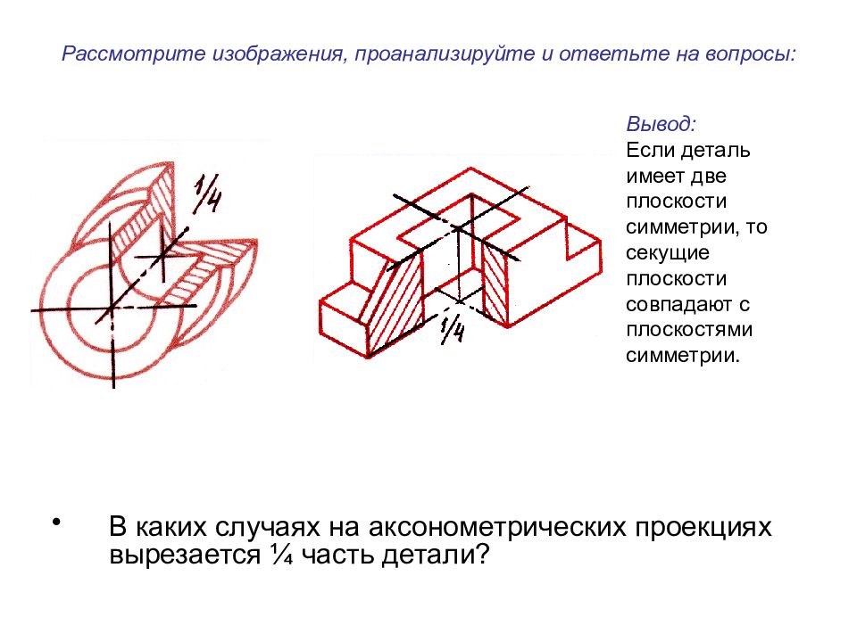 Аксонометрический вырез. Разрезы в аксонометрических проекциях. Аксонометрический разрез детали. Аксонометрическая проекция детали. Построение разрезов в аксонометрических проекциях.