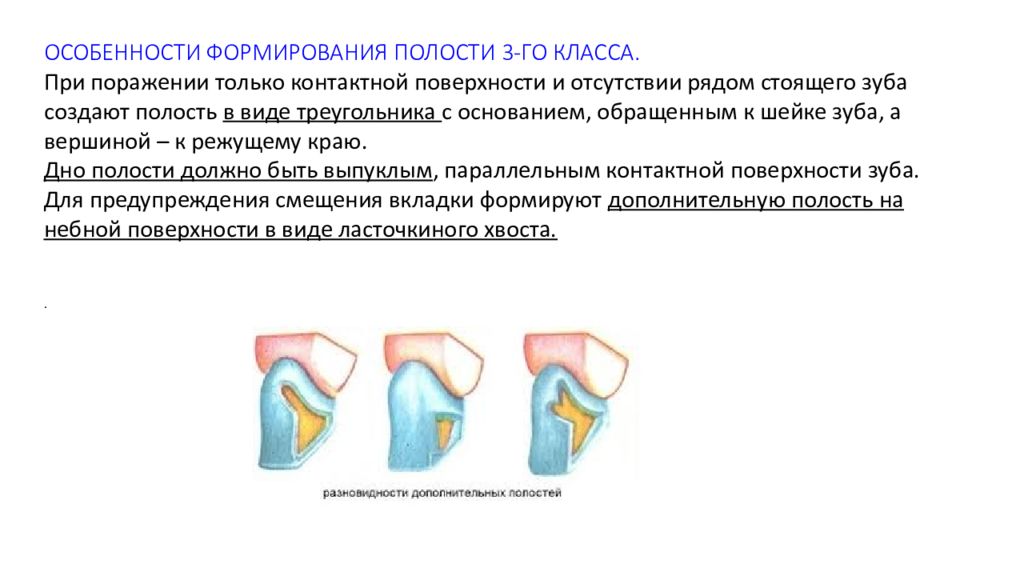 Полость поверхность. Препарирование 4 класса формирование полости. Формирование полости 3 класса по Блэку. Полостей III класса. Формирование полости зуба.