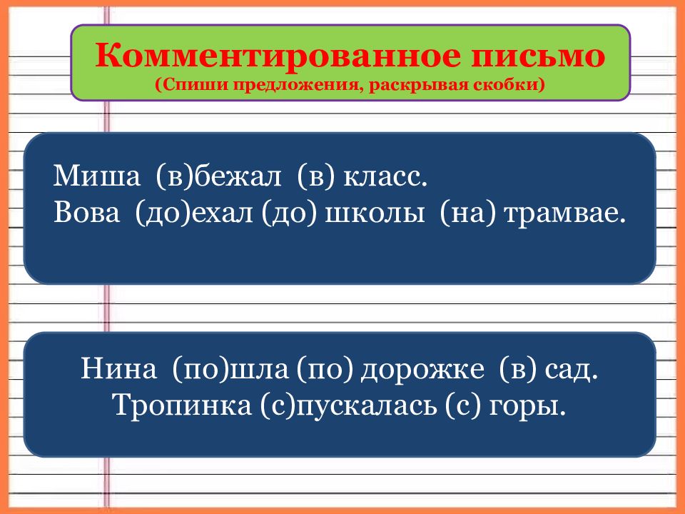 Презентация правописание предлогов с именами существительными