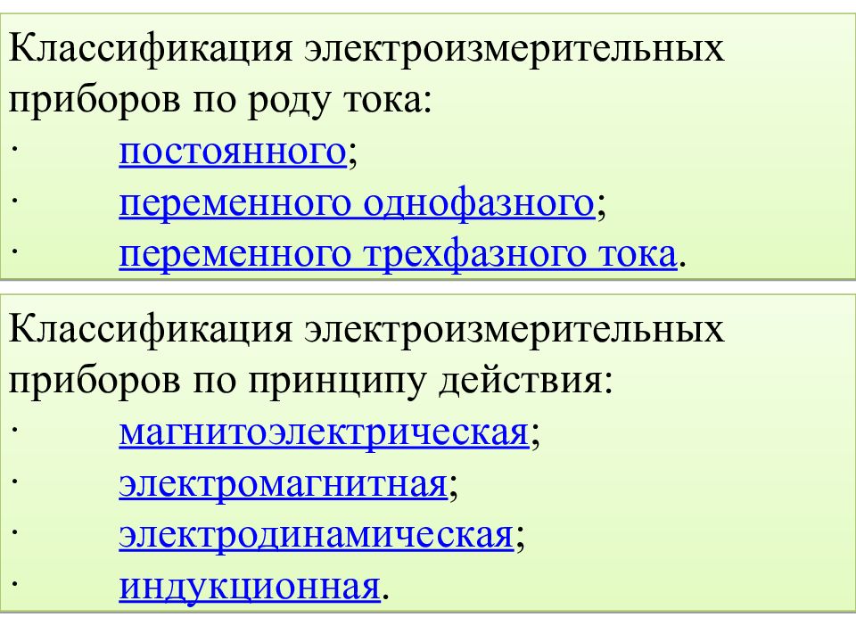 Классификация электроизмерительных приборов презентация