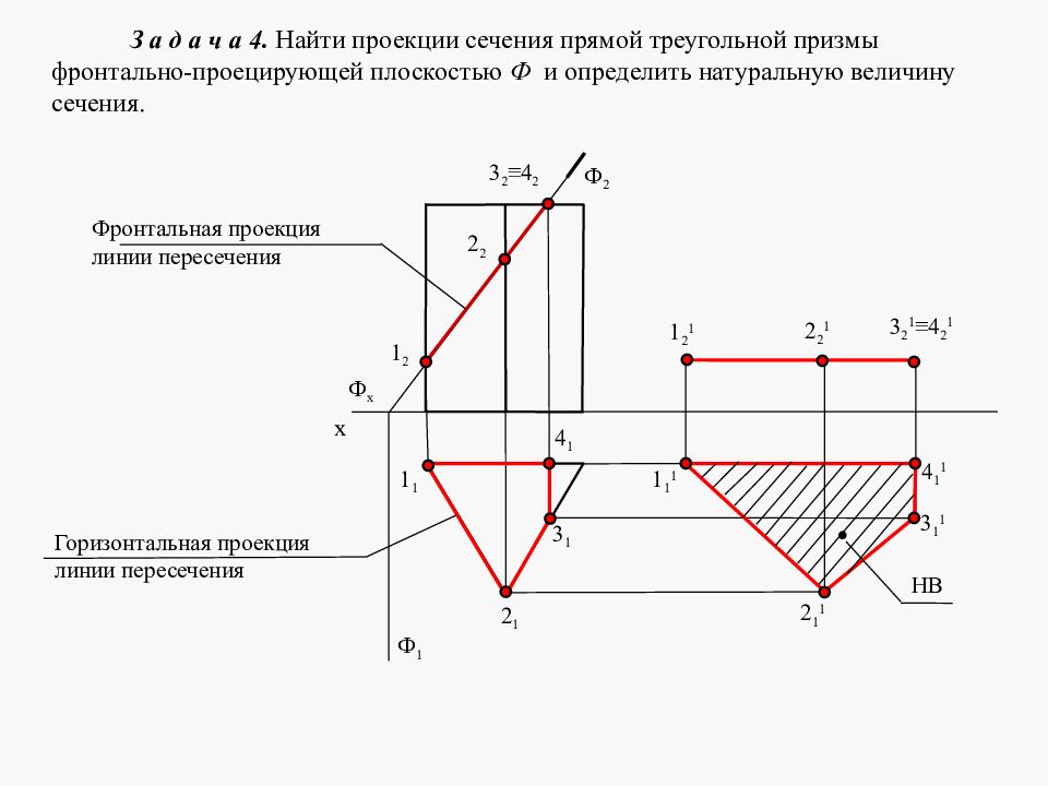 Как подключить проекцию. Построение сечения Призмы Начертательная геометрия. Фронтальная проекция Начертательная геометрия. Сечение треугольной Призмы Начертательная геометрия. Сечение плоскостью Начертательная геометрия.