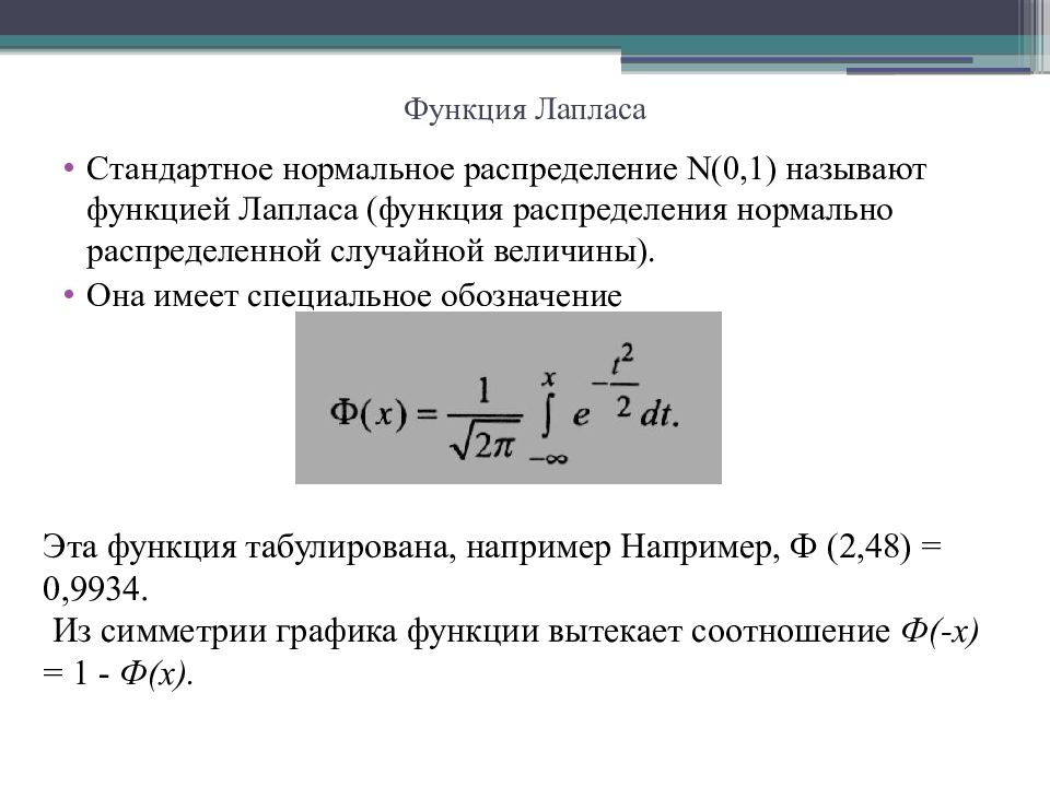 Интегральный лаплас. Функция Лапласа для нормального распределения. Функция Лапласа от функции распределения. Приведенная функция Лапласа. Функция Лапласа формула нормальное распределение.