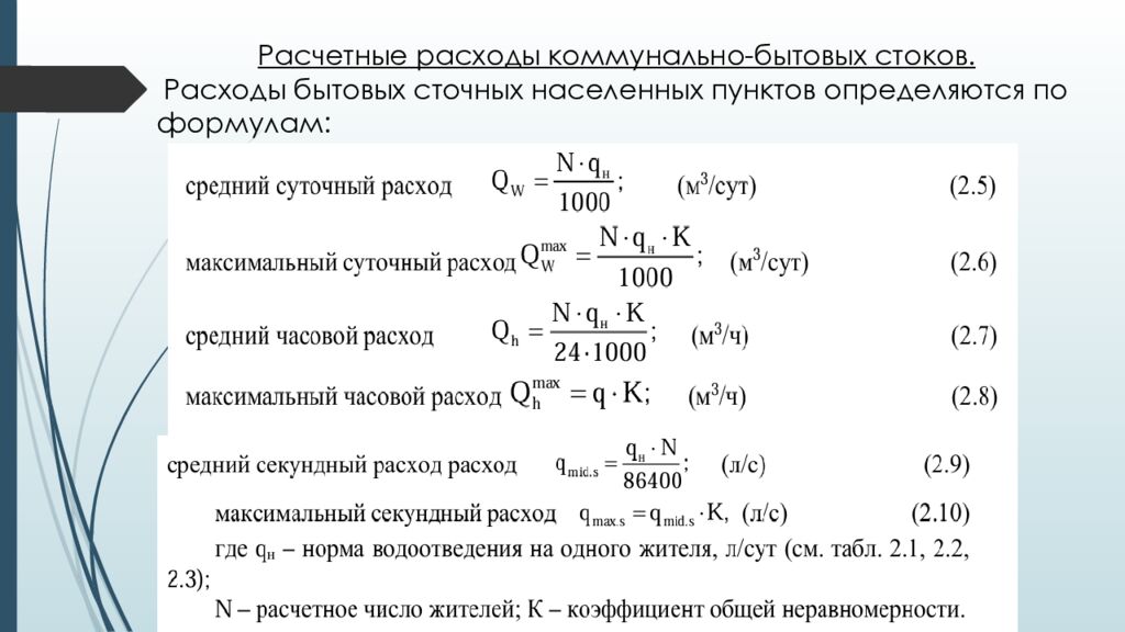 ЛЕКЦИЯ 2 Определение притока и откачки сточных вод. Приёмные резервуары
