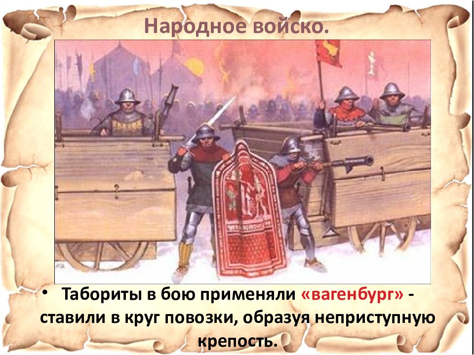 Народное войско. Вагенбург таборитов. Народное войско гуситов. Гуситское движение в Чехии народное войско. Народное войско гуситов кратко.