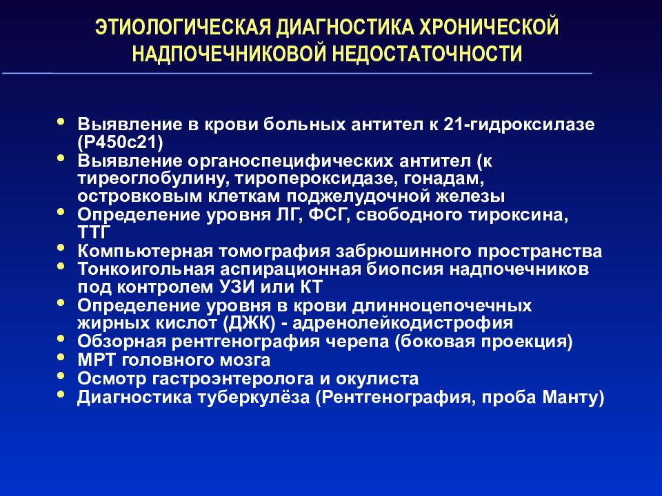 Недостаточность надпочечников презентация