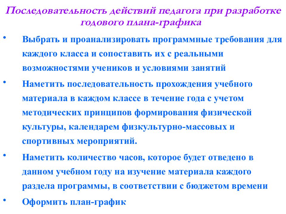 Основанием для разработки годового плана являются