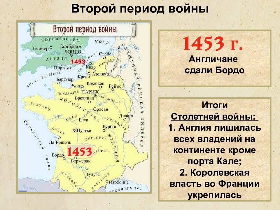 Начало объединения англии. Столетняя война между Англией и Францией 1337-1453. Карта столетней войны между Францией и Англией. 100 Летняя война 6 класс история. Итоги столетней войны 1337-1453 6 класс.