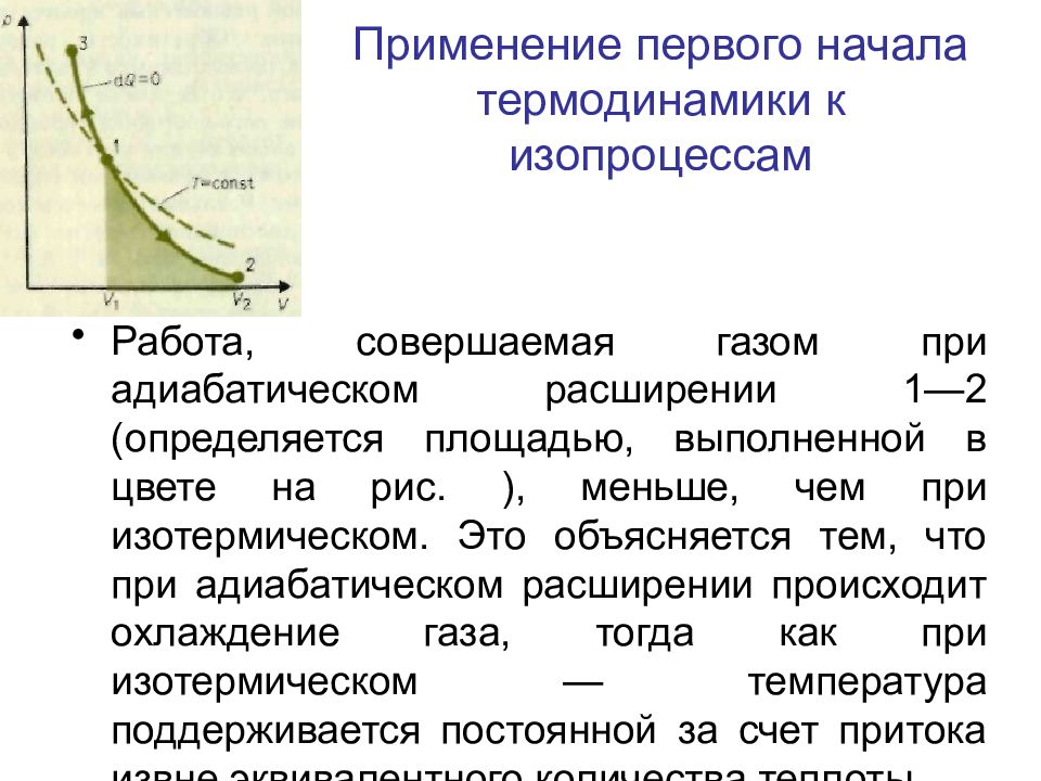 Применение первого начала термодинамики к изопроцессам презентация