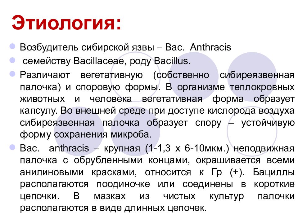 Сибирская язва инфекции презентация