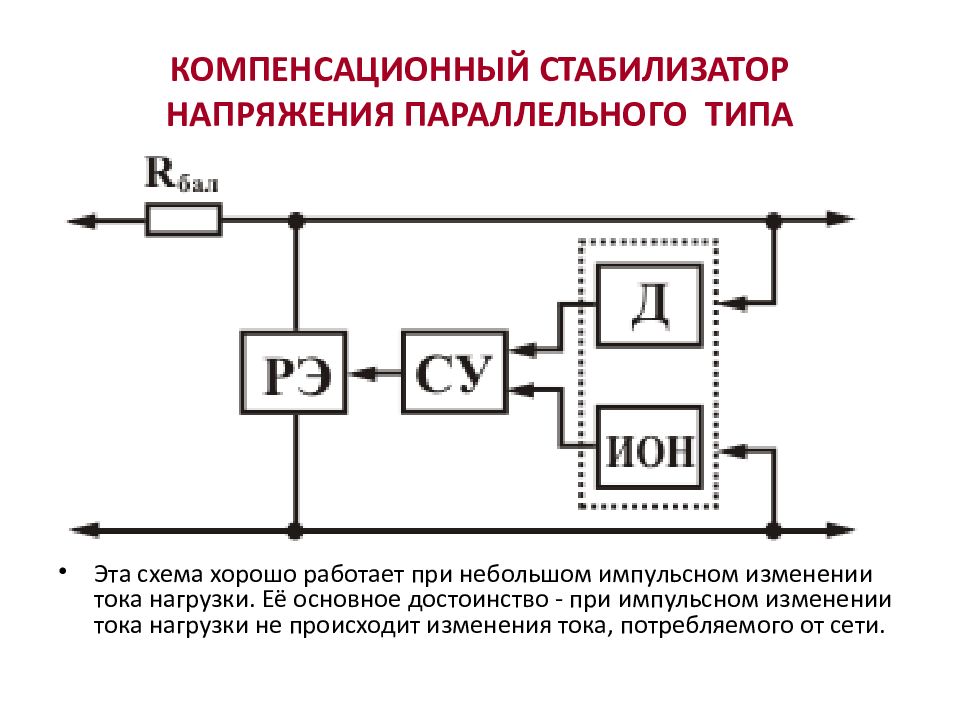 Схема последовательного стабилизатора