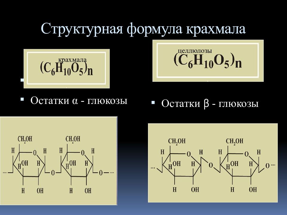 Полисахариды крахмал и целлюлоза 10 класс презентация