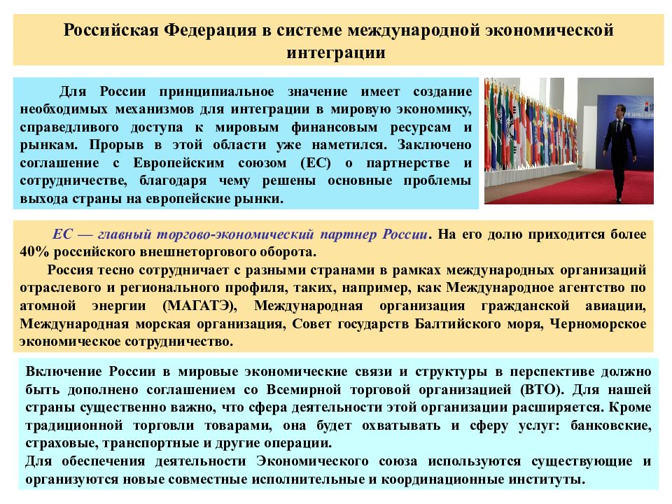 Принципиальный значение. Россия в интеграционных процессах. Россия и мировые интеграционные процессы. Интеграция Российской экономики в мировую. Участие России в международной экономической интеграции.