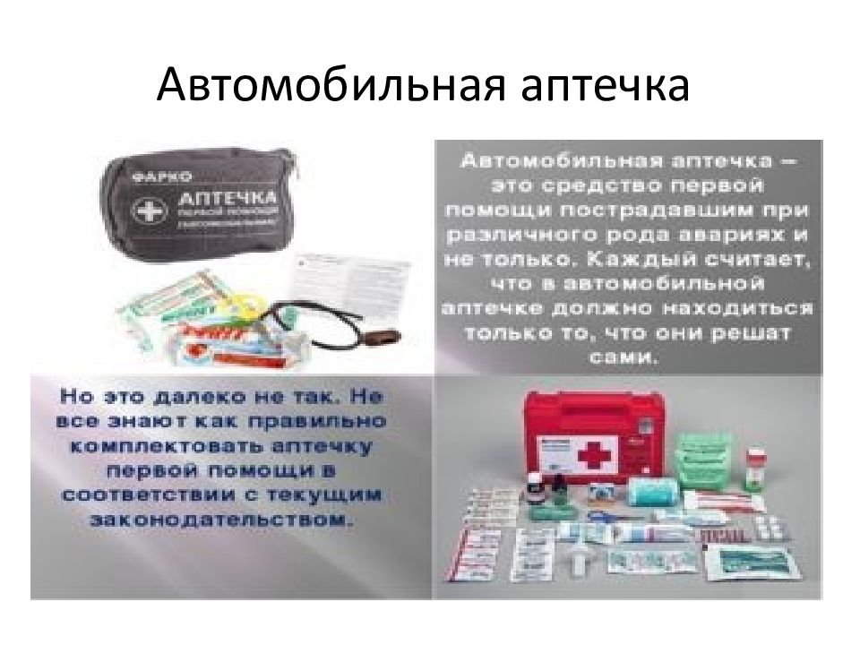 Автомобильная аптечка презентация