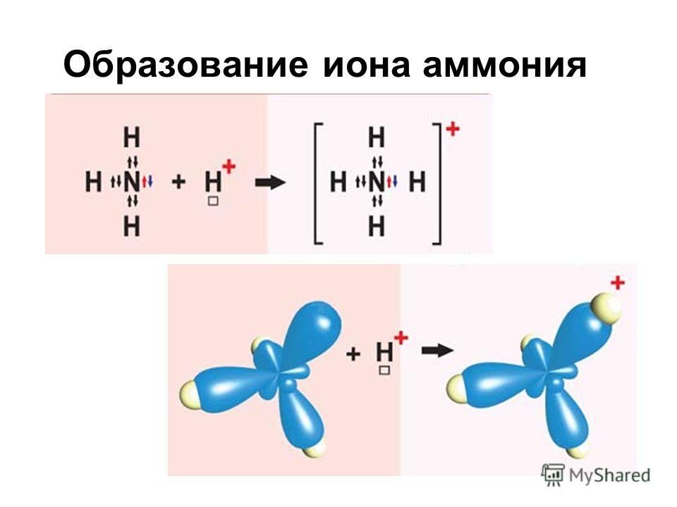 Строение молекулы катиона аммония