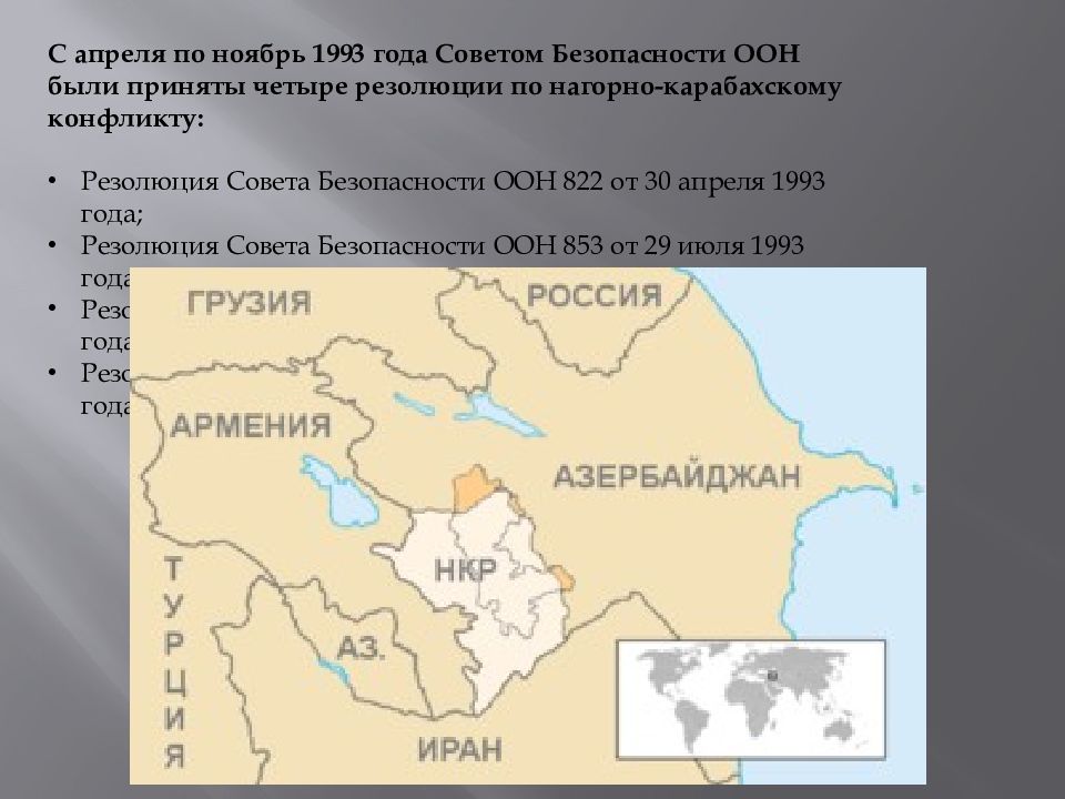 Нагорно карабахский конфликт 1991 1994 презентация