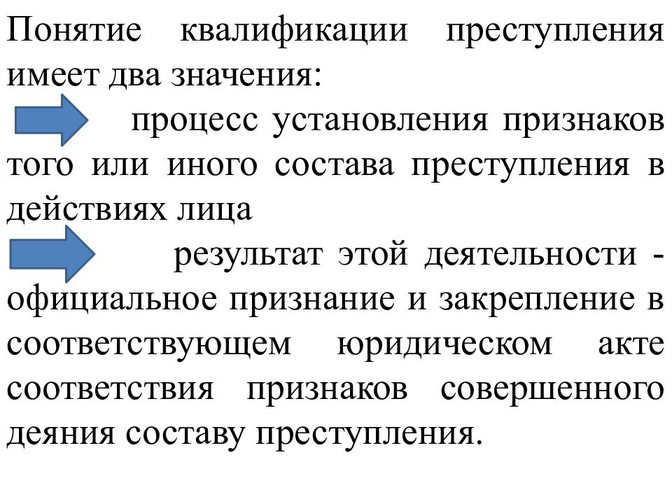 КВАЛИФИКАЦИЯ ПРЕСТУПЛЕНИЙ
