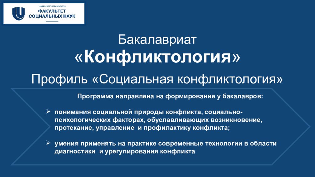 Бакалавриат « Конфликтология » Профиль «Социальная конфликтология» Программа