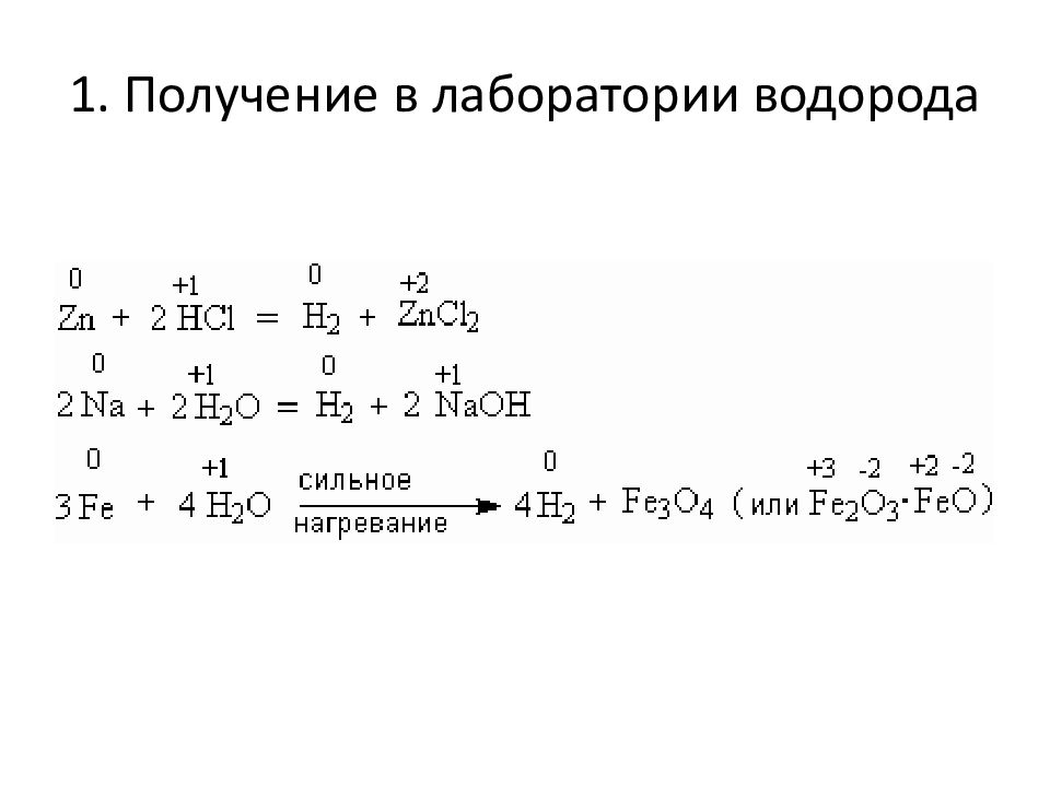 В лаборатории водород получают