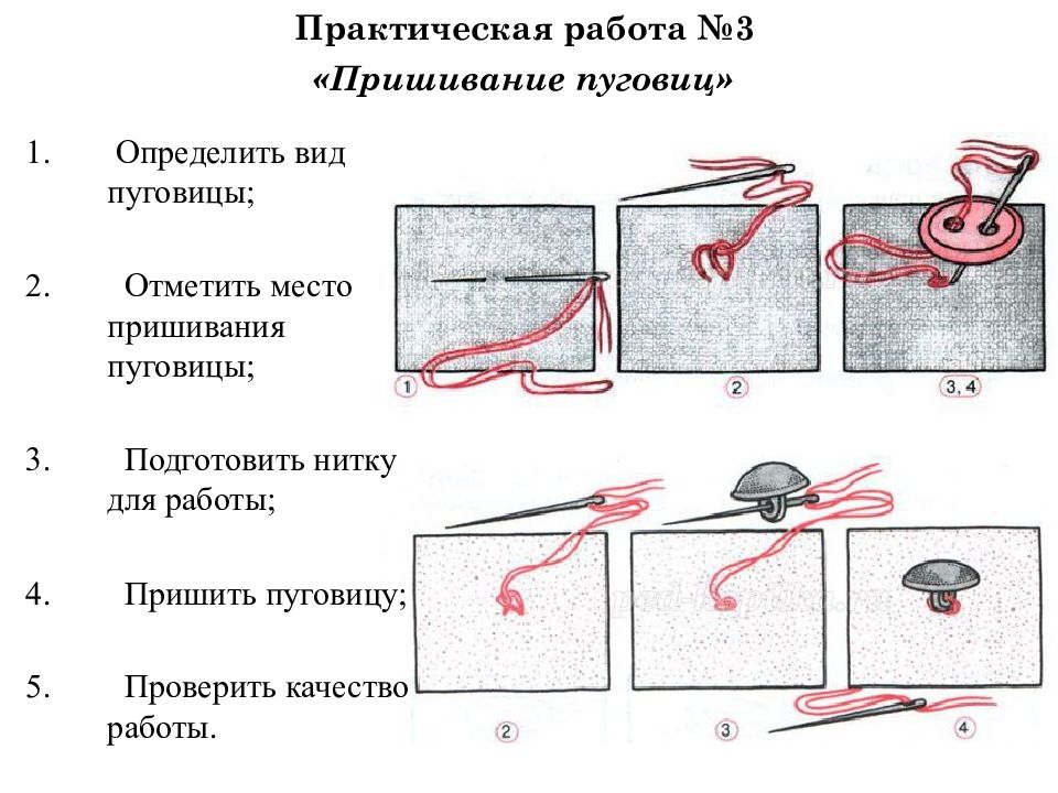 Технологическая карта пришивание пуговицы 5 класс технология