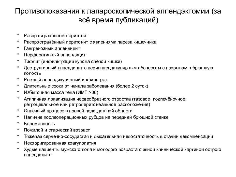 Противопоказания к лапароскопической аппендэктомии. План операции аппендэктомии. Протокол операции лапароскопической аппендэктомии. Аппендэктомия осложнения.