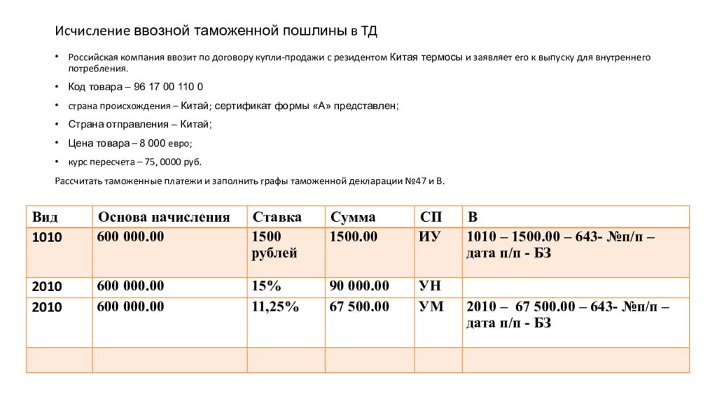 Исчисление ввозной таможенной пошлины. Ввозная пошлина примеры. Экспортные пошлины. Сумма акциза, подлежащая уплате в бюджет.. Как рассчитать таможенную пошлину.