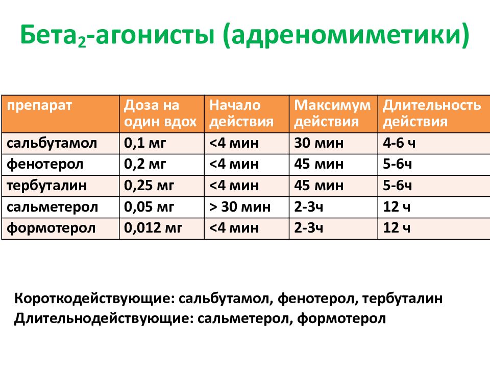 Бета 2 адреномиметики презентация