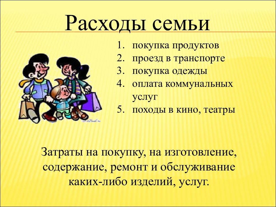 Доходы и расходы семьи презентация 7 класс