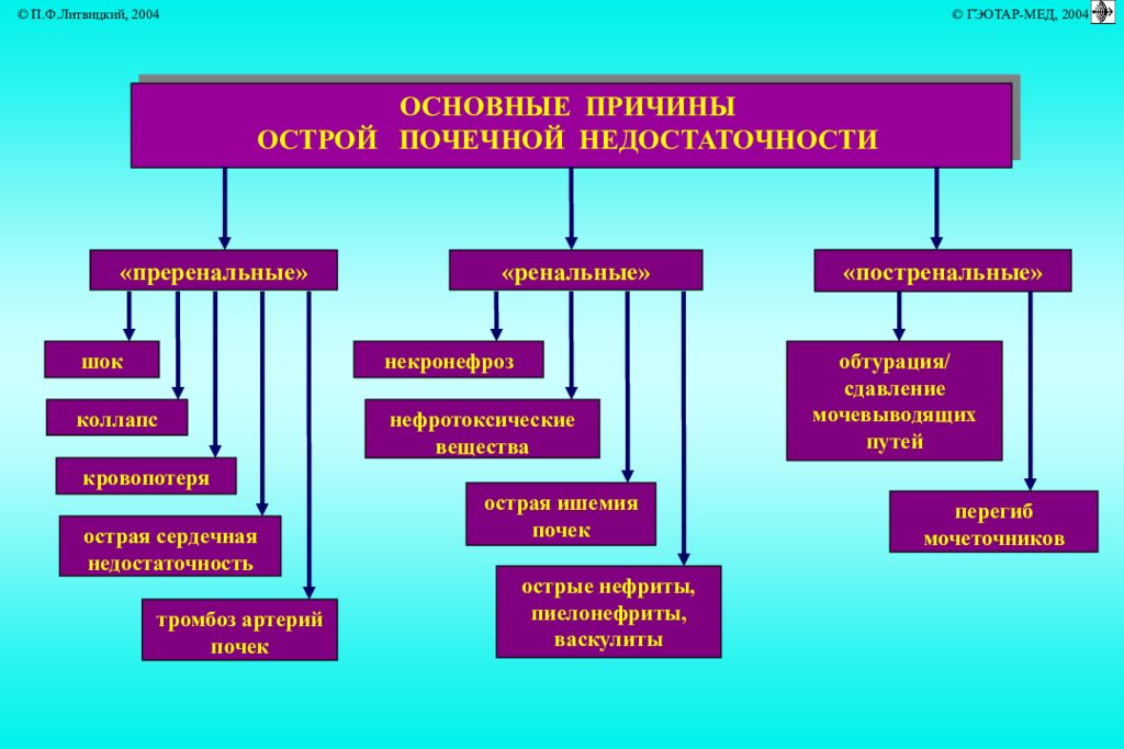 Острая почечная недостаточность презентация терапия