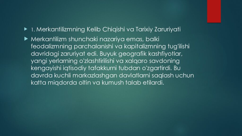 Merkantilizm iqtisodiy maktabi