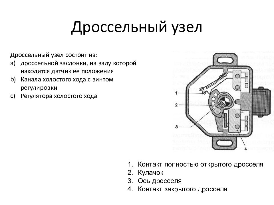 Датчик положения дроссельной заслонки схема