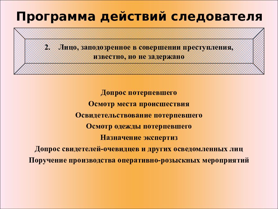 План расследования разбойного нападения