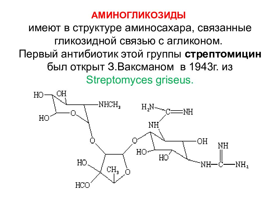 Аминогликозиды антибиотики презентация