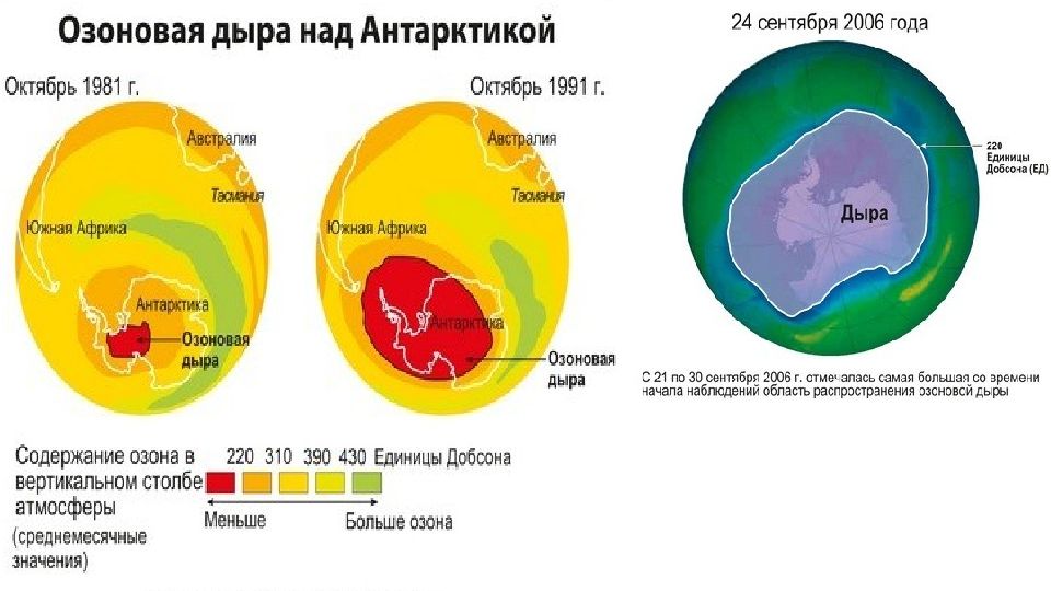 Карта озонового слоя