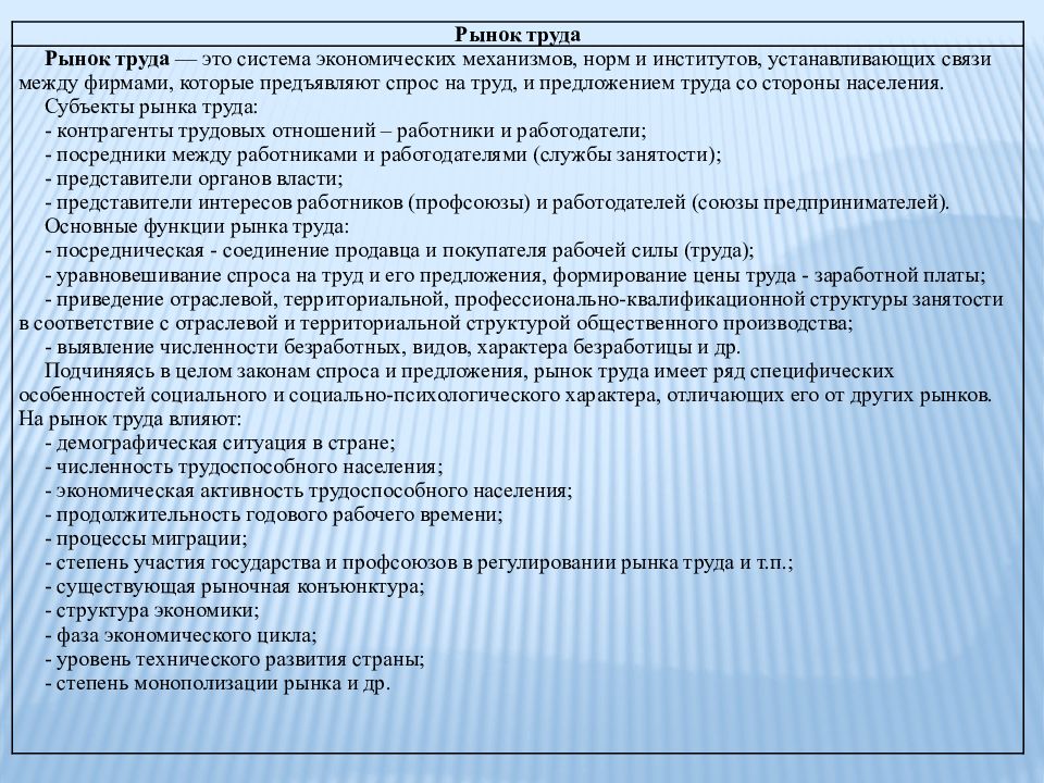 Рынки факторов производства и распределение доходов презентация 10 класс