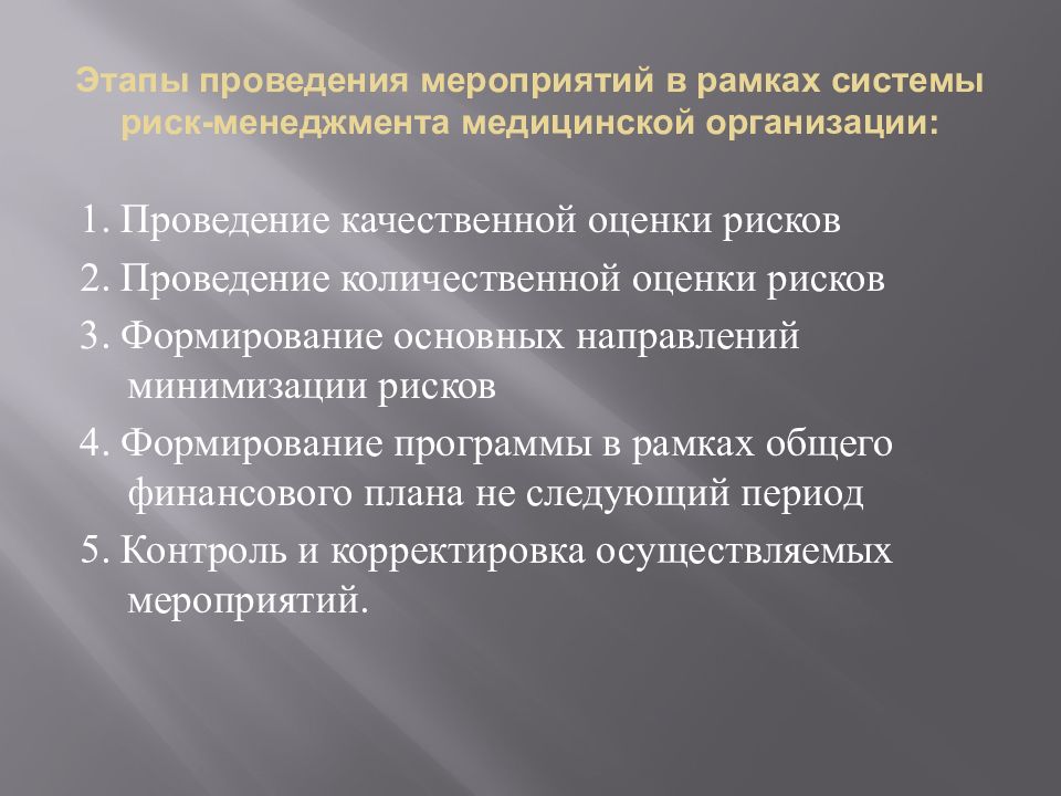 Проведение количественного и. Этапы проведения мероприятия. Риск-менеджмент в здравоохранении презентация. Риски медицинской организации. Этапы проведения деловых мероприятий.