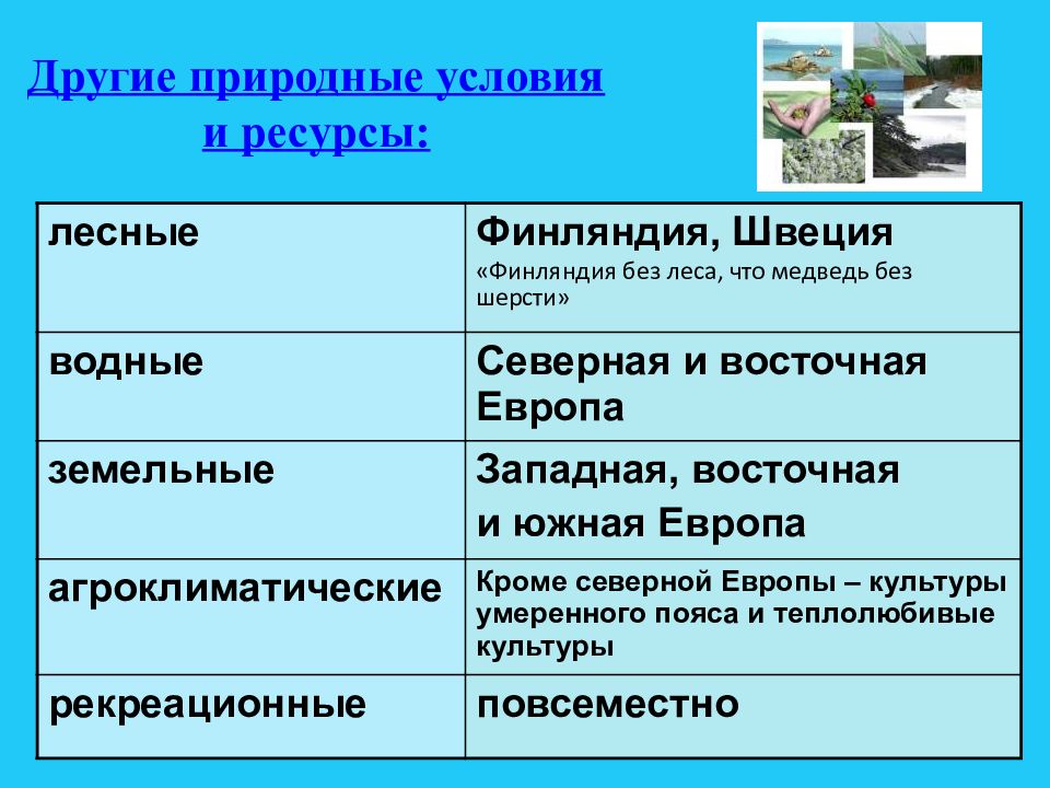 Природные условия и ресурсы западной европы. Природные ресурсы стран Европы. Северная Европа ресурсы таблица. Природные ресурсы Европы таблица. Природные ресурсы стран Восточной Европы.