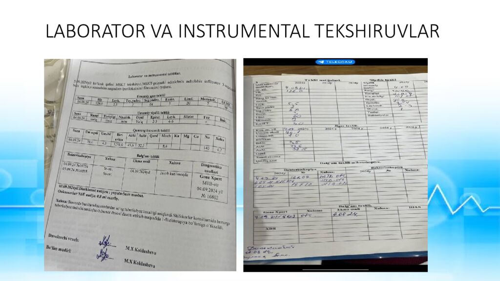 LABORATOR VA INSTRUMENTAL TEKSHIRUVLAR