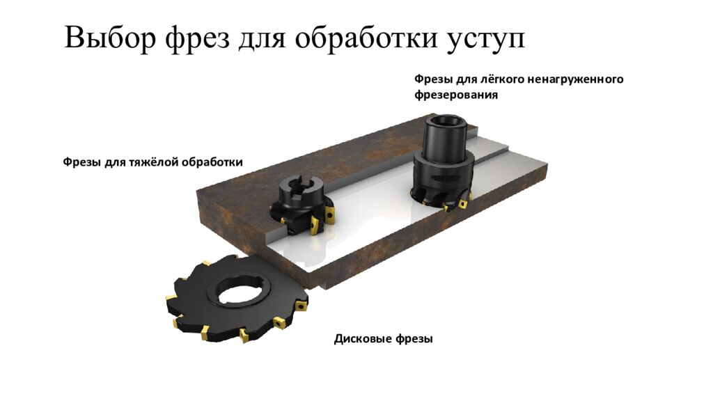 Выбор фрез для обработки уступ