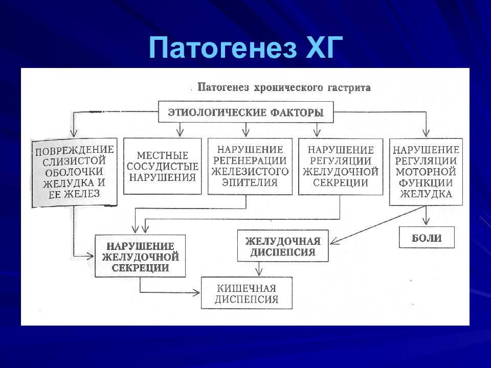 Схема патогенеза хронического патогенеза