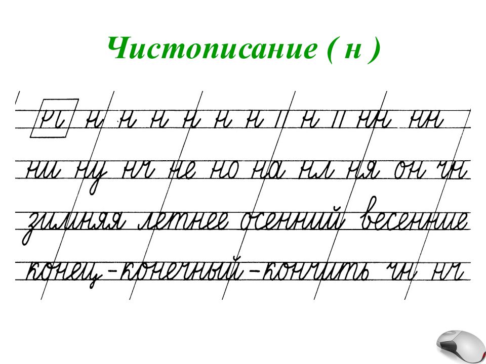 Чистописание 2 класс презентация