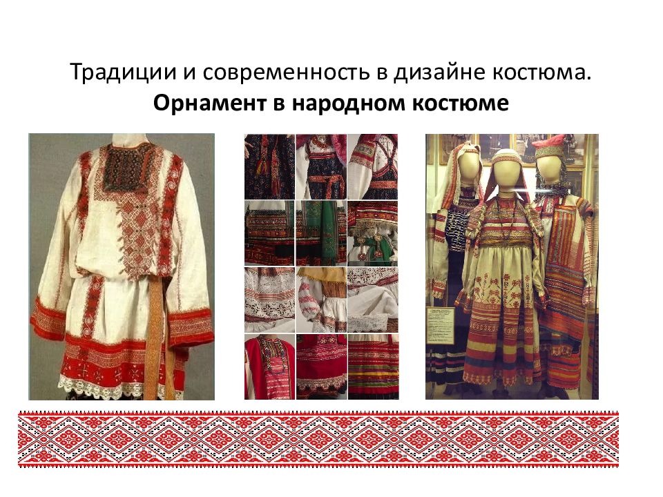 Традиции и современность в дизайне костюма. Орнамент в народном костюме
