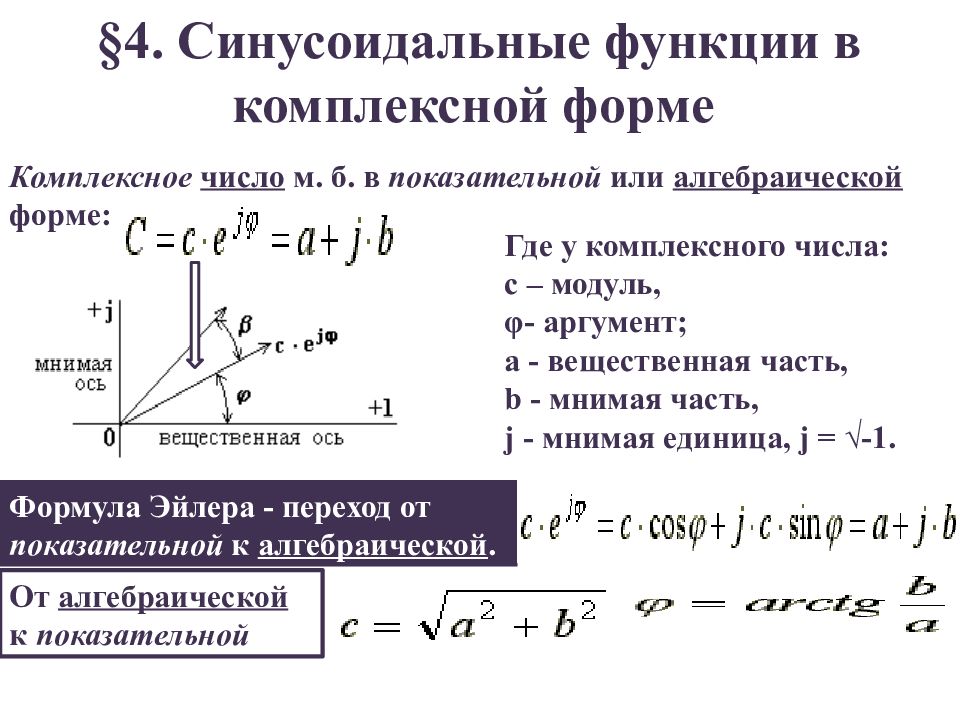 Из алгебраической в показательную. Синусоидальное напряжение в комплексной форме. Переменный ток в комплексной форме. Синусоидальный ток в комплексной форме. Представление синусоидальных функций в комплексной форме.