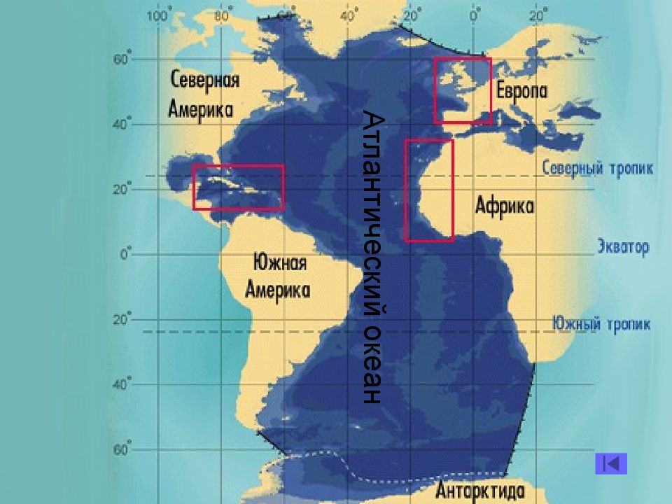 Положение атлантического океана по отношению к экватору. Границы Атлантического океана. Границы Атлантического океана на карте. Ширина Атлантического океана. Положение Атлантического океана.