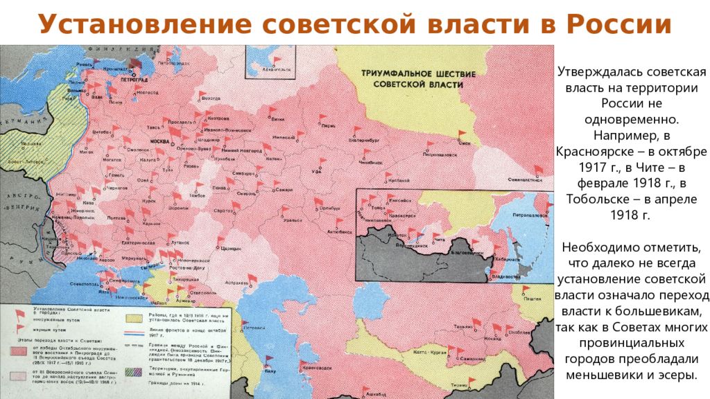 Карта российской империи во время гражданской войны